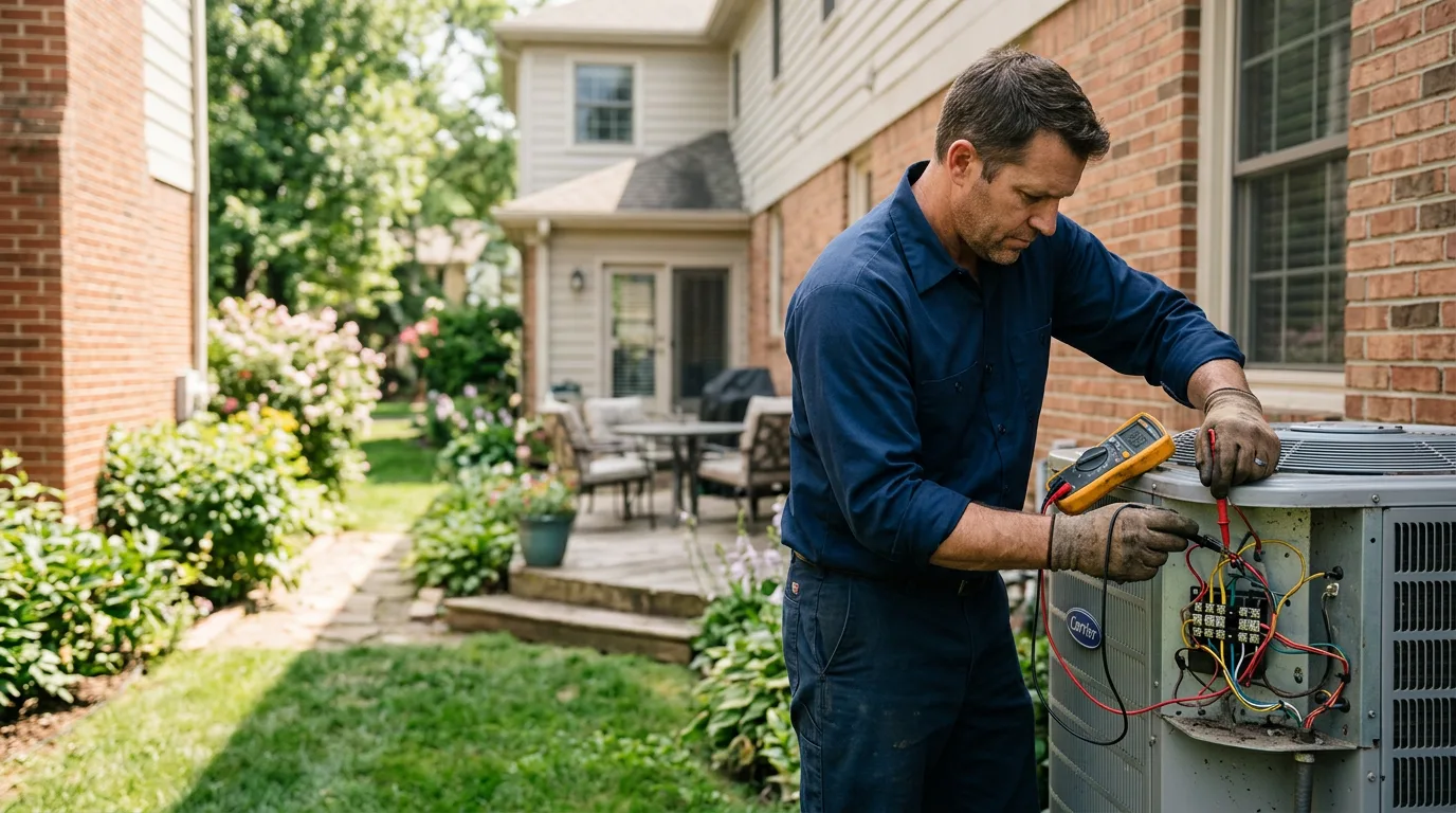 HVAC technician working near Tower City, ND